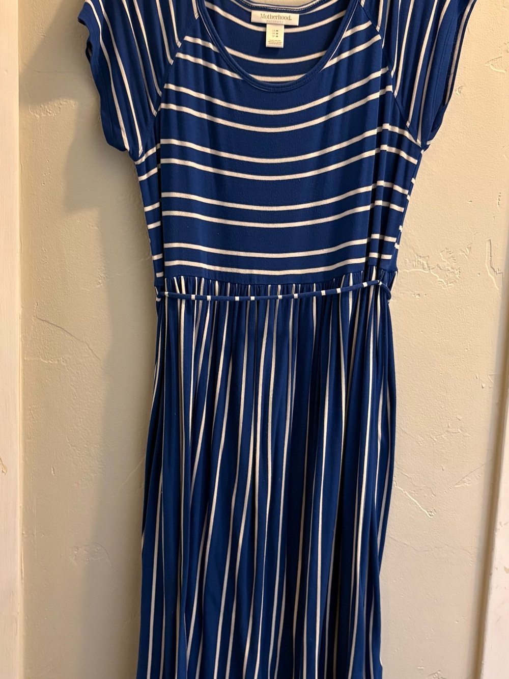 Motherhood Maternity Blue & White Striped Dress